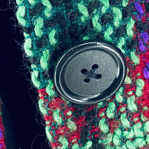 Neiman Marcus Vintage Wool Tweed Woven Purple, Pink & Green Blazer Jacket Size 8 - Picture 5 of 11